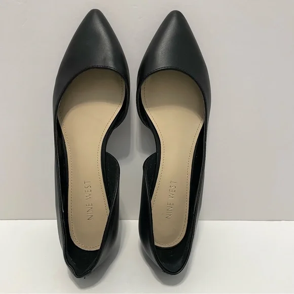 Nine West Saige d'Orsay Women’s Black Ballet Flats Size Size 7.5 Pointed Toe - Picture 4 of 15